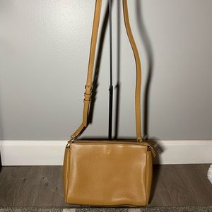 Tory Burch Kira Tan Pebbled Leather Crossbody bag